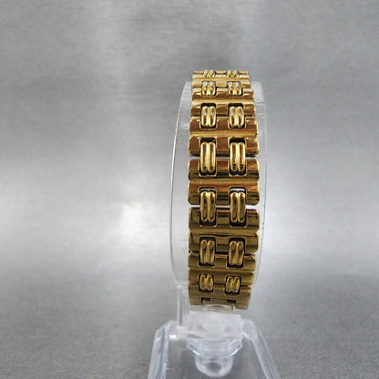 Seiko Tank Watch Women 13mm White Dial Gold Tone 2e206530 New Battery6