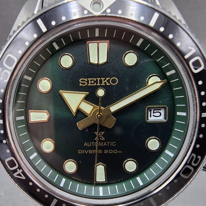 Seiko Prospex SPB105 Watch Men 44mm Green Dial Steel Date Round Automatic Works2