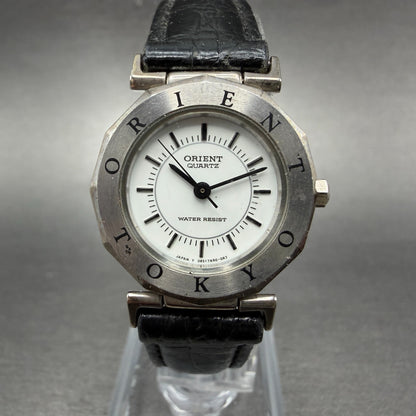 Orient Watch Women 24mm White Dial Silver Tone Round New Battery Vintage0