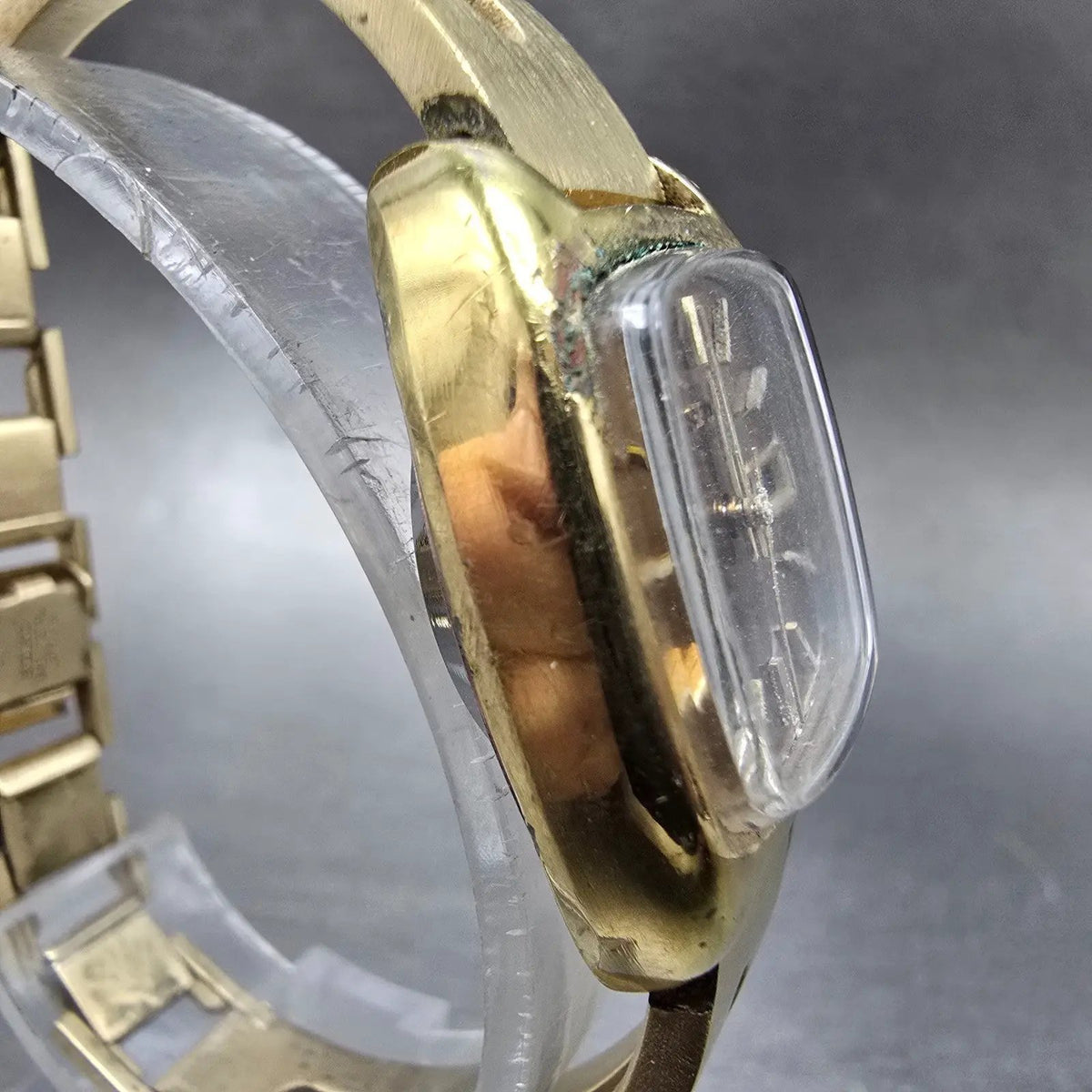 Seiko Automatic Watch Women 23mm Gold Dial Gold Plated  2706-3019 PARTS VTG4
