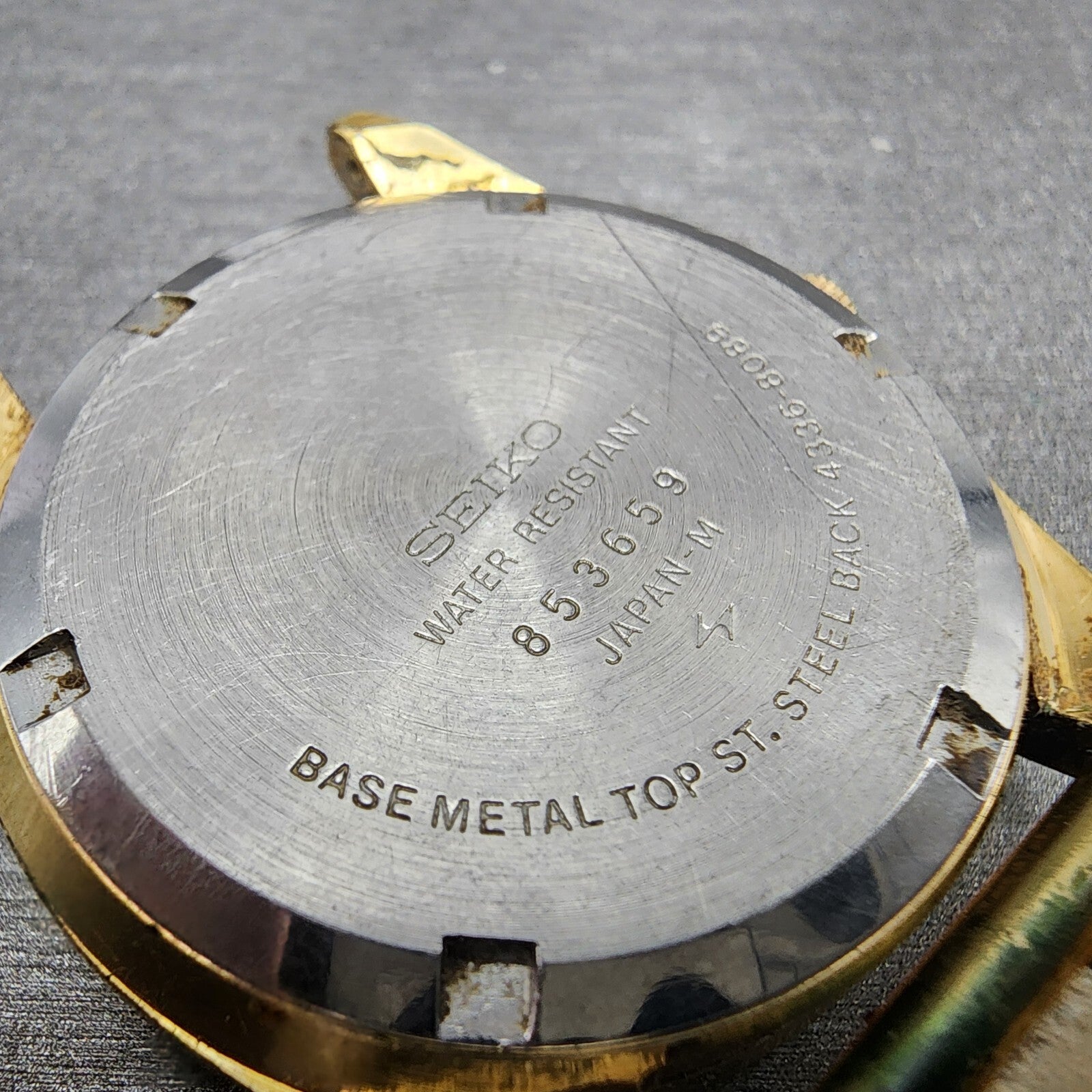 Seiko SQ Watch Men 36mm Champagne Dial Gold Tone Daydate Round 43368089 PARTS7