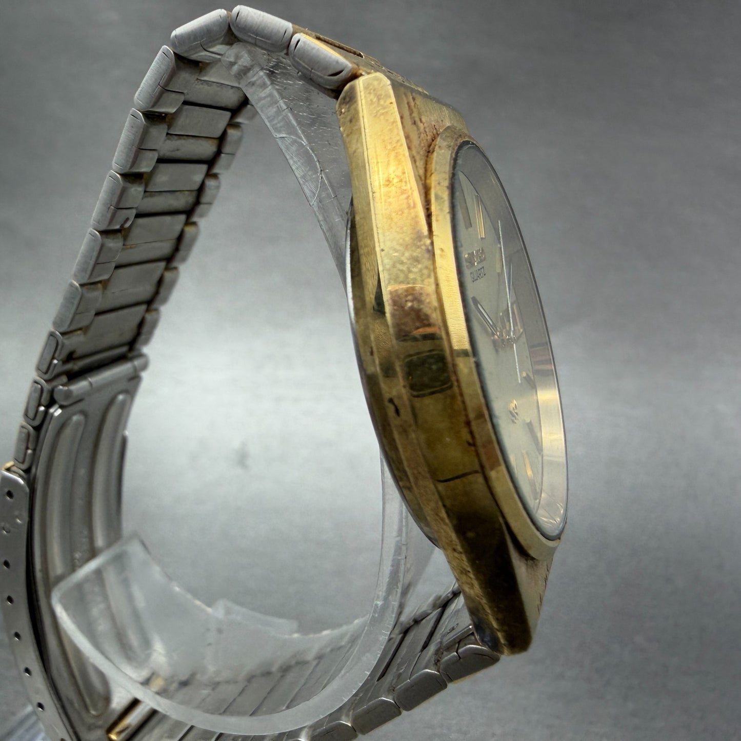 Seiko SQ Watch Men 35mm Champagne Dial Gold Tone Daydate 8123-7040 New Battery3