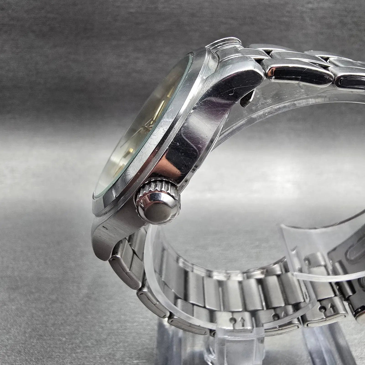 Seiko Alba Watch Men 38mm Champagne Dial Silver Tone Daydate 7N43-0BA0 New BattJ2