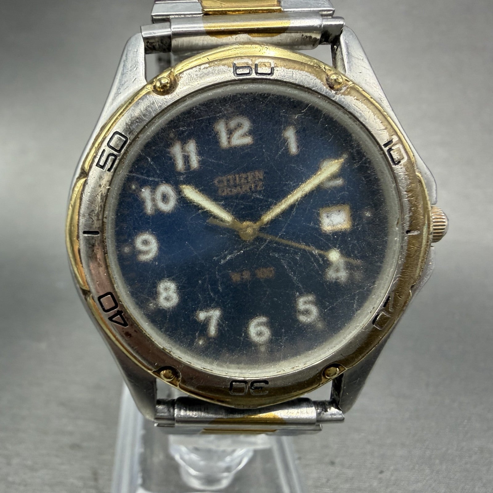 Citizen Watch Men 39mm Blue Dial Two Tone Date Round 2510-S72692 PARTS0
