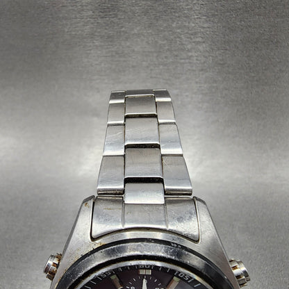 Casio Waveceptor WVQ-500 Watch Men 42mm Black Dial Steel Analog Digital Works A1