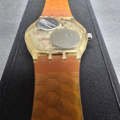 Swatch Musicall Adam Watch Men 34mm Skeleton Dial Alarm SLZ106 New Battery NOS16