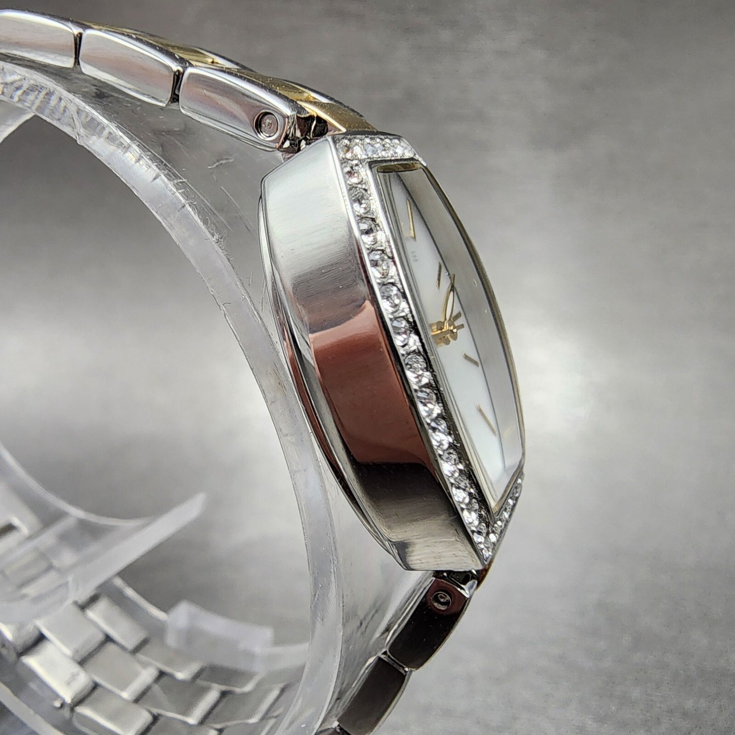 Bulova Caravelle Watch Women 18mm MOP Dial Two Tone Steel Rectangle 45L1683