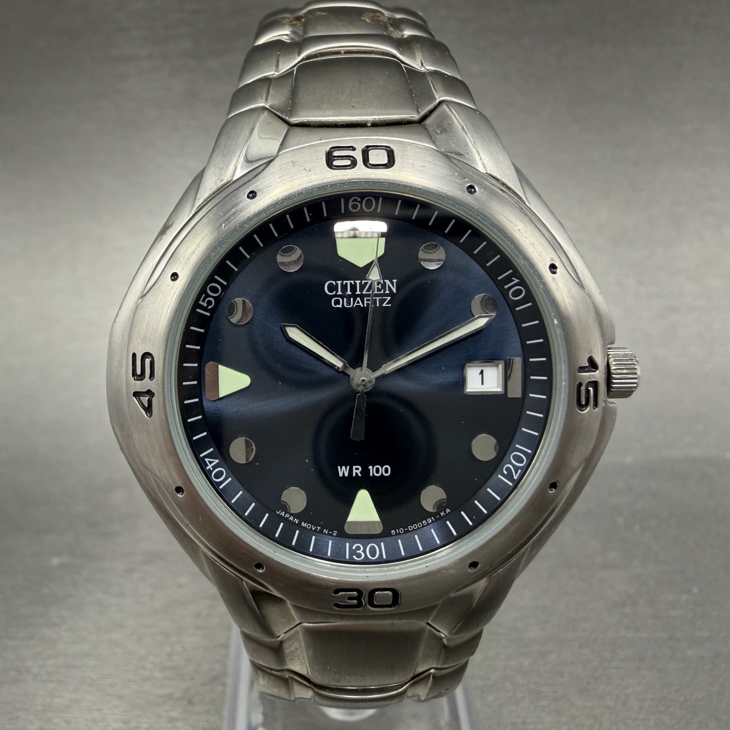 Citizen Watch Men 39mm Blue Dial Silver Tone Date Round 2510-S78887 New Battery0