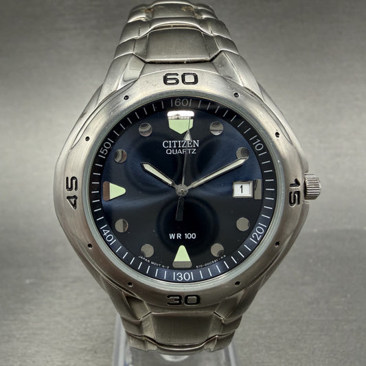 Citizen Watch Men 39mm Blue Dial Silver Tone Date Round 2510-S78887 New Battery0