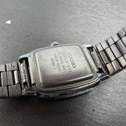 Casio Tank Watch Women 19mm Silver Dial Silver Tone Rectangle LQ-332 New Battery9