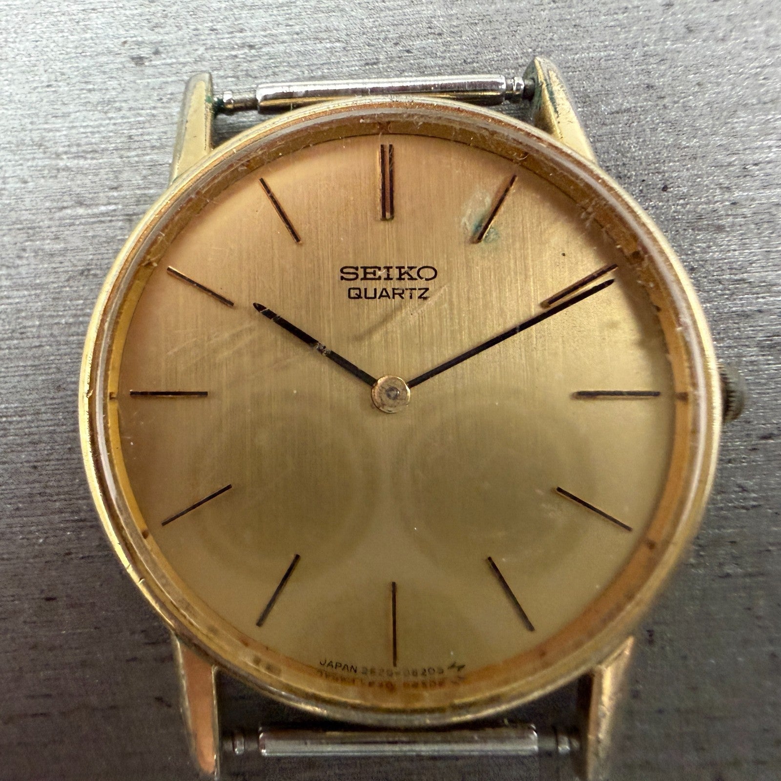 Seiko Watch Men 33mm Champagne Dial Gold Tone Round 2620-0139 PARTS Vintage2