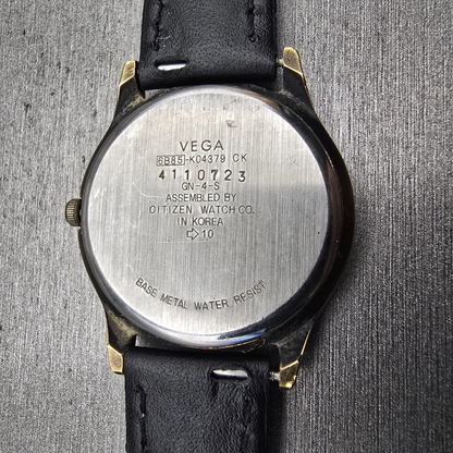 Citizen Vega Junction Moon Phase Watch Men 32mm Champagne Dial Gold Tone NewBat11