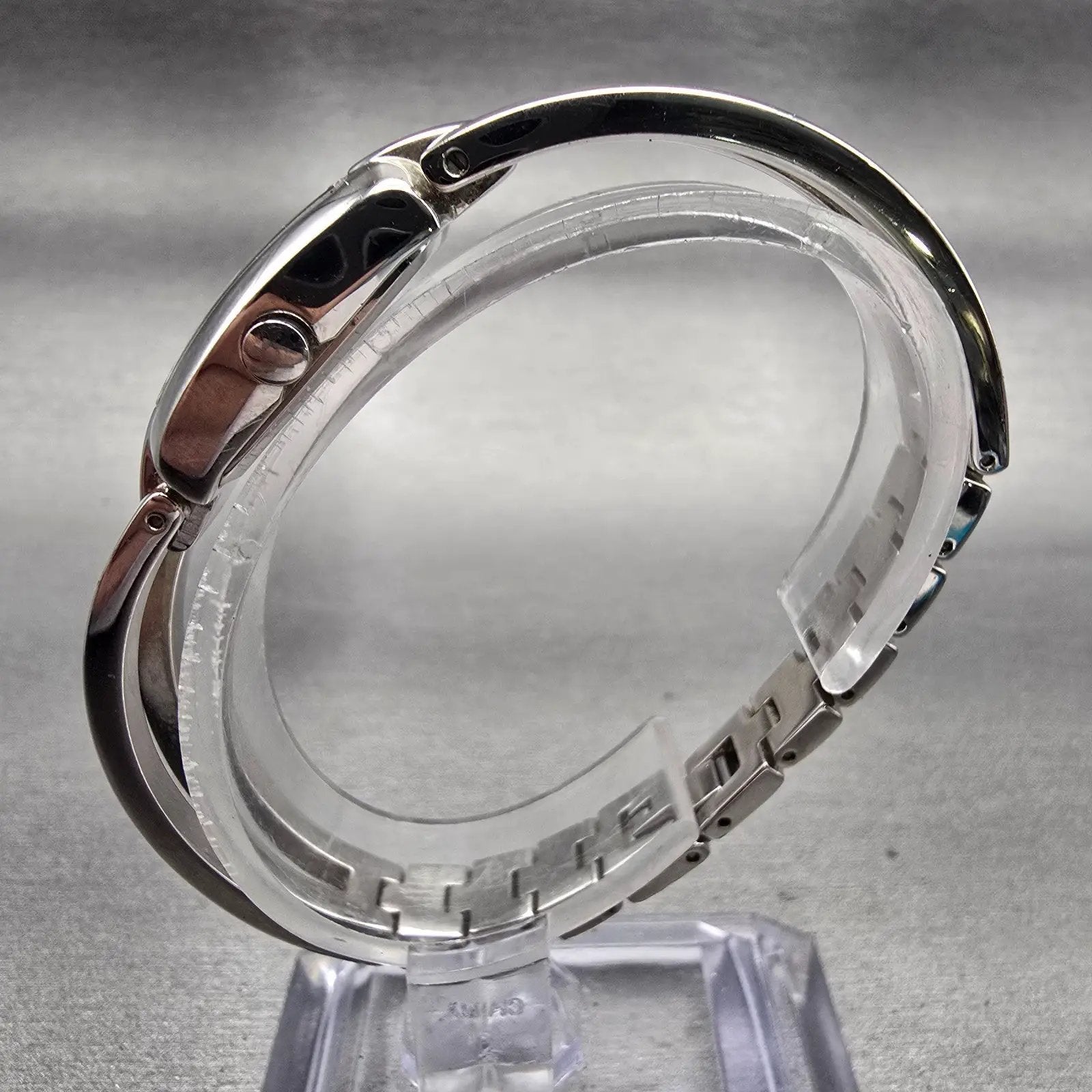 Bulova Watch Women 17mm Black Dial Silver Tone Rectangle 96T03 New Battery6