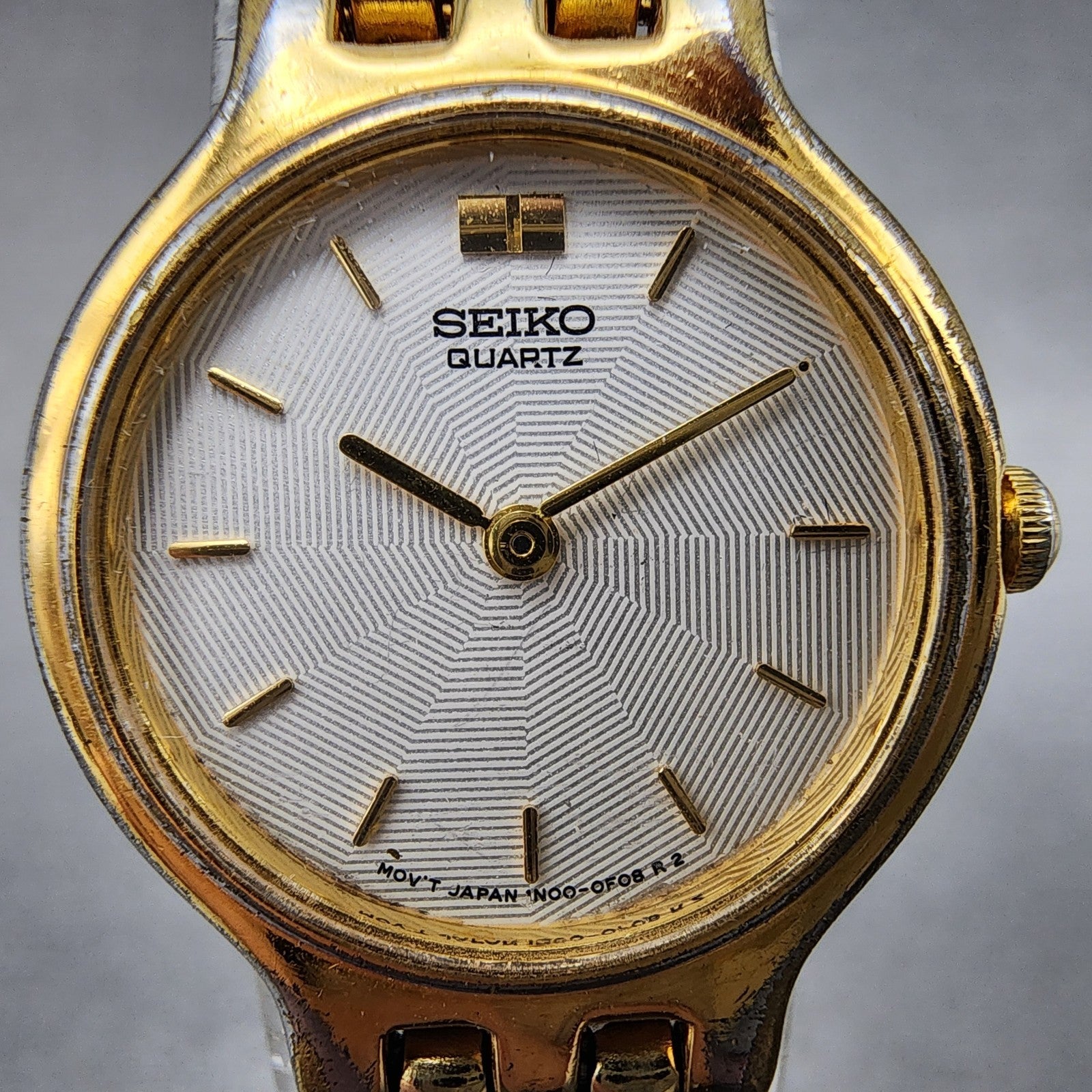 Seiko Watch Women 22mm White Dial Gold Tone Round 1n000a99 New Battery1