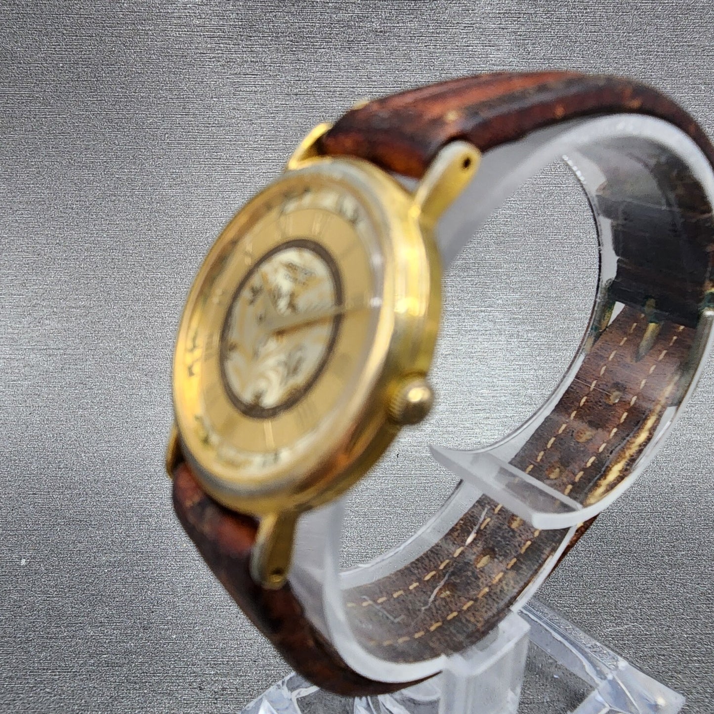 Seiko Watch Women 26mm Gold Floral Dial Gold Tone Round 1N000D59 New Battery2