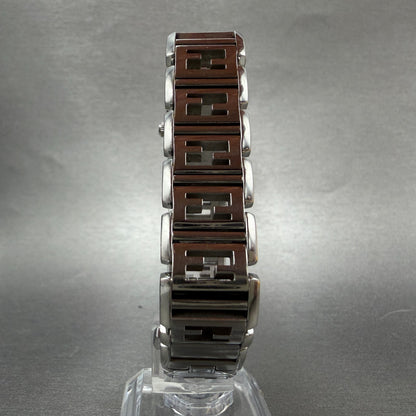 Fendi 1200L Tank Watch Women 16mm Silver Dial Steel Rectangle New Battery W/Box9