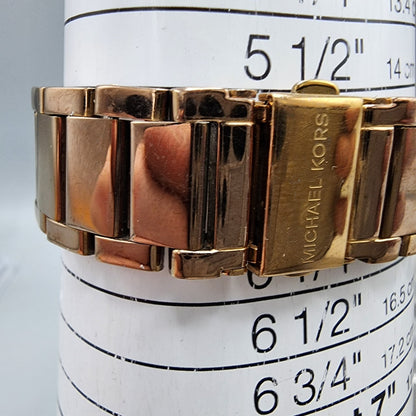 Michael Kors Parker Watch Women 39mm MOP Dial Rose Gold Tone Daydate New Battery10
