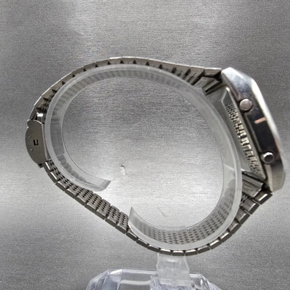 Seiko Calculator Watch Men 35mm Black Silver Alarm C359-5000 PARTS VTG9