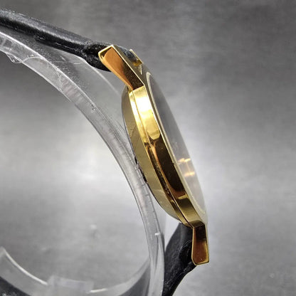 Movado Muesem Watch Women 25mm Black Dial Gold Tone Round 87 A1 832 PARTS4