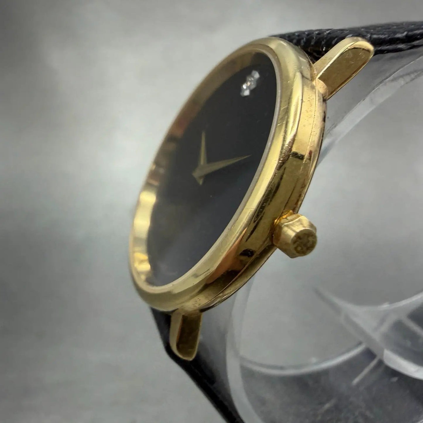 Wittnauer Watch Women 30mm Black Dial Gold Tone Round New Battery Vintage Swiss2