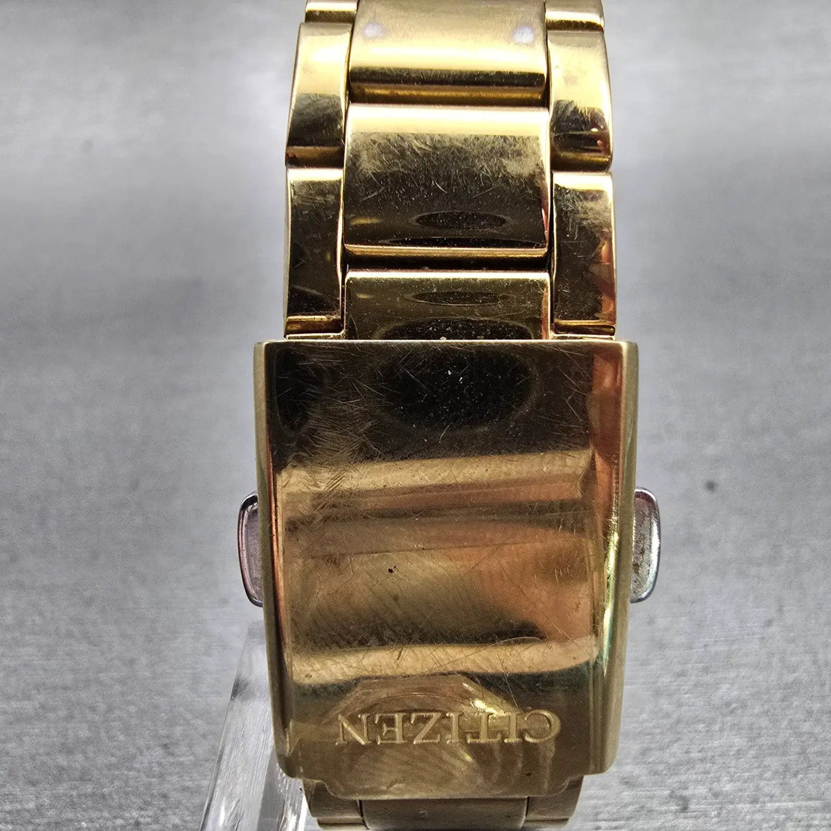 Citizen Watch Men 35mm Gold Dial Gold Tone Gemmed Round 1032-S086248 New Battery7