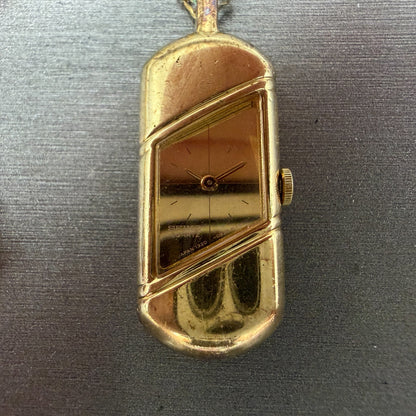 Seiko Necklace Watch Women 13mm Champagne Dial Gold Tone 1320-5730 New Battery1