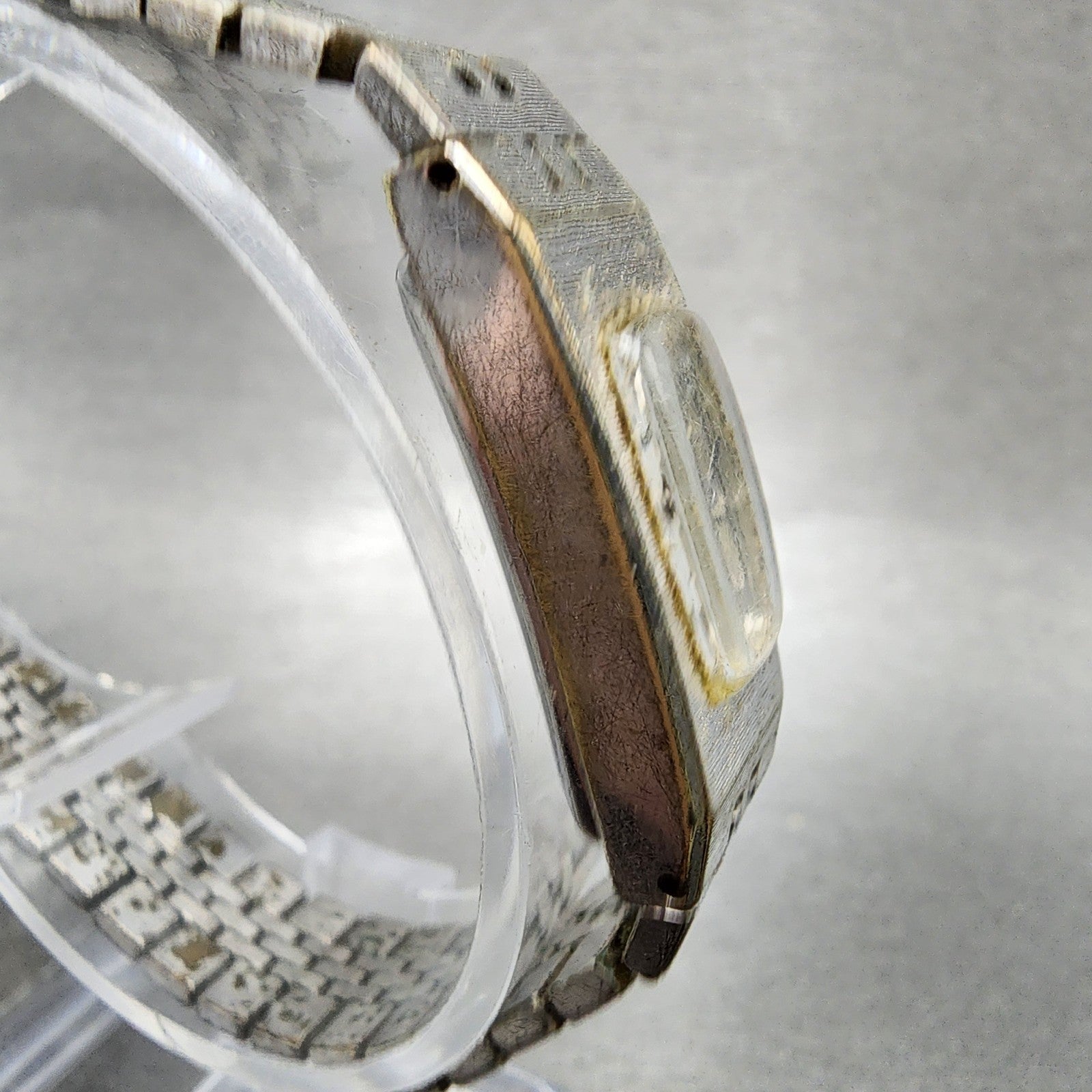 Seiko Tank Watch Women 12mm Silver Dial Silver Tone Rectangle Manual Wind Runs3