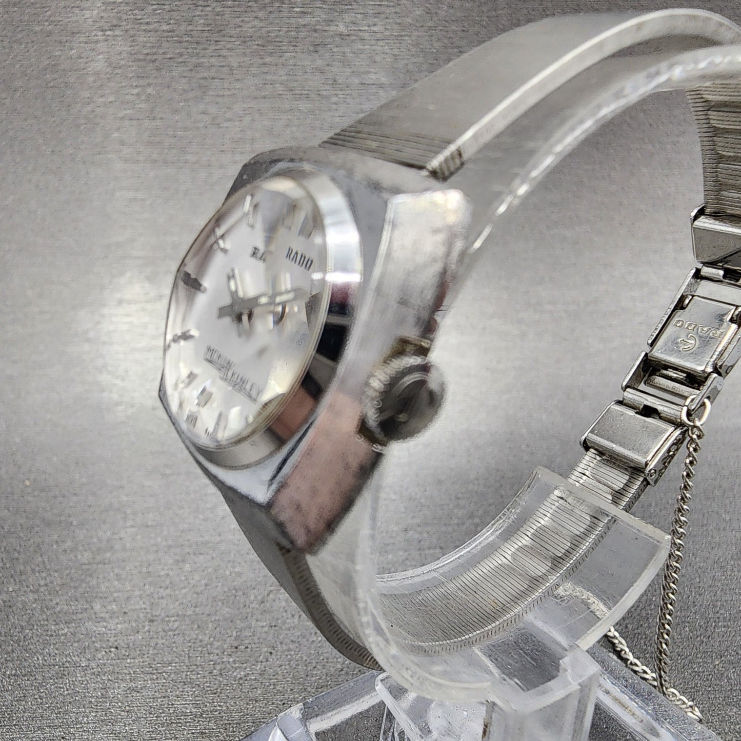 Rado Mckinley Watch Women 25mm White Dial Silver Tone Cushion manual Wind PARTS4