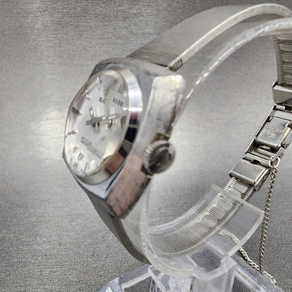Rado Mckinley Watch Women 25mm White Dial Silver Tone Cushion manual Wind PARTS4