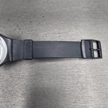 Swatch INC Watch Men 34mm White Dial Black Tone Round GA103 New Battery14