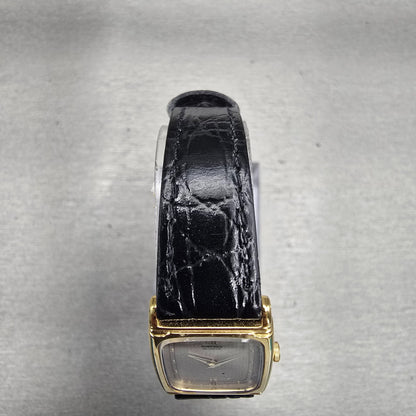 Seiko Watch Women 19mm Gray Dial Gold Tone Rectangle 2B20-5449 New Battery VTG4