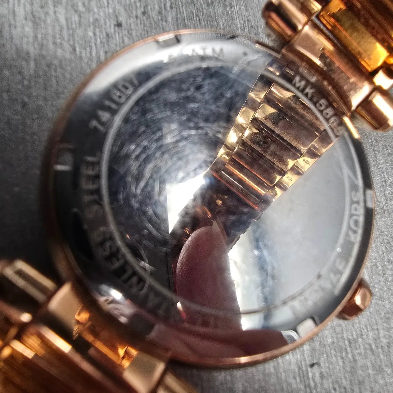 Michael Kors Parker Watch Women 39mm Rose Gold Gemmed MK-5865 New Battery LPF10