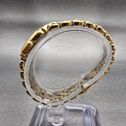 Seiko Watch Women 15mm Champagne Dial Gold Tone Oval Y150-5M89 New Battery VTG6