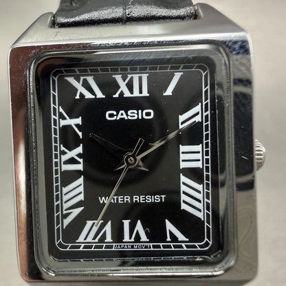 Casio Tank Watch Women 22mm Black Dial Silver Tone Rectangle LTP-V007 NewBatt T31