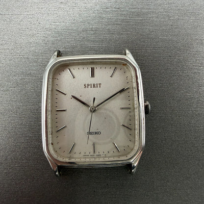 Seiko Spirit Tank Watch Men 27mm Silver Dial Silver Tone 5E31-5B50 PARTS0