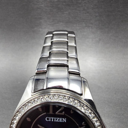 Citizen Silhouette Eco-Drive Watch Women 29mm Blue Dial Steel Date FE1140-86L JP4