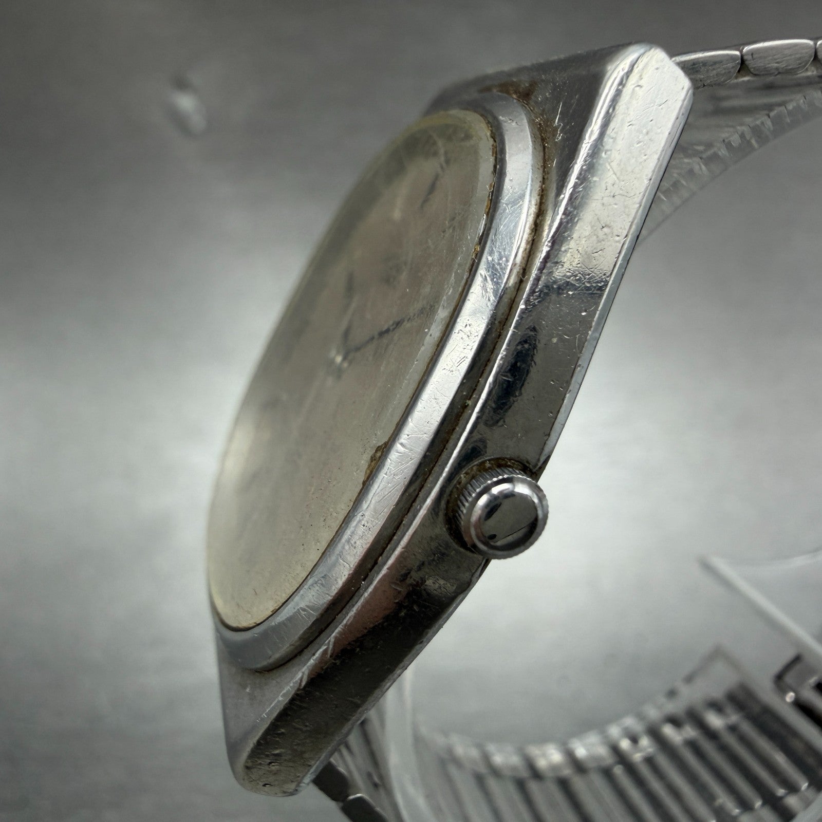 Seiko Watch Men 34mm Silver Dial Silver Tone Date Vintage 7832-5010 New Battery2