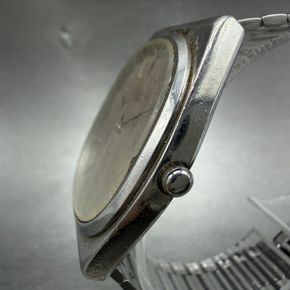 Seiko Watch Men 34mm Silver Dial Silver Tone Date Vintage 7832-5010 New Battery2