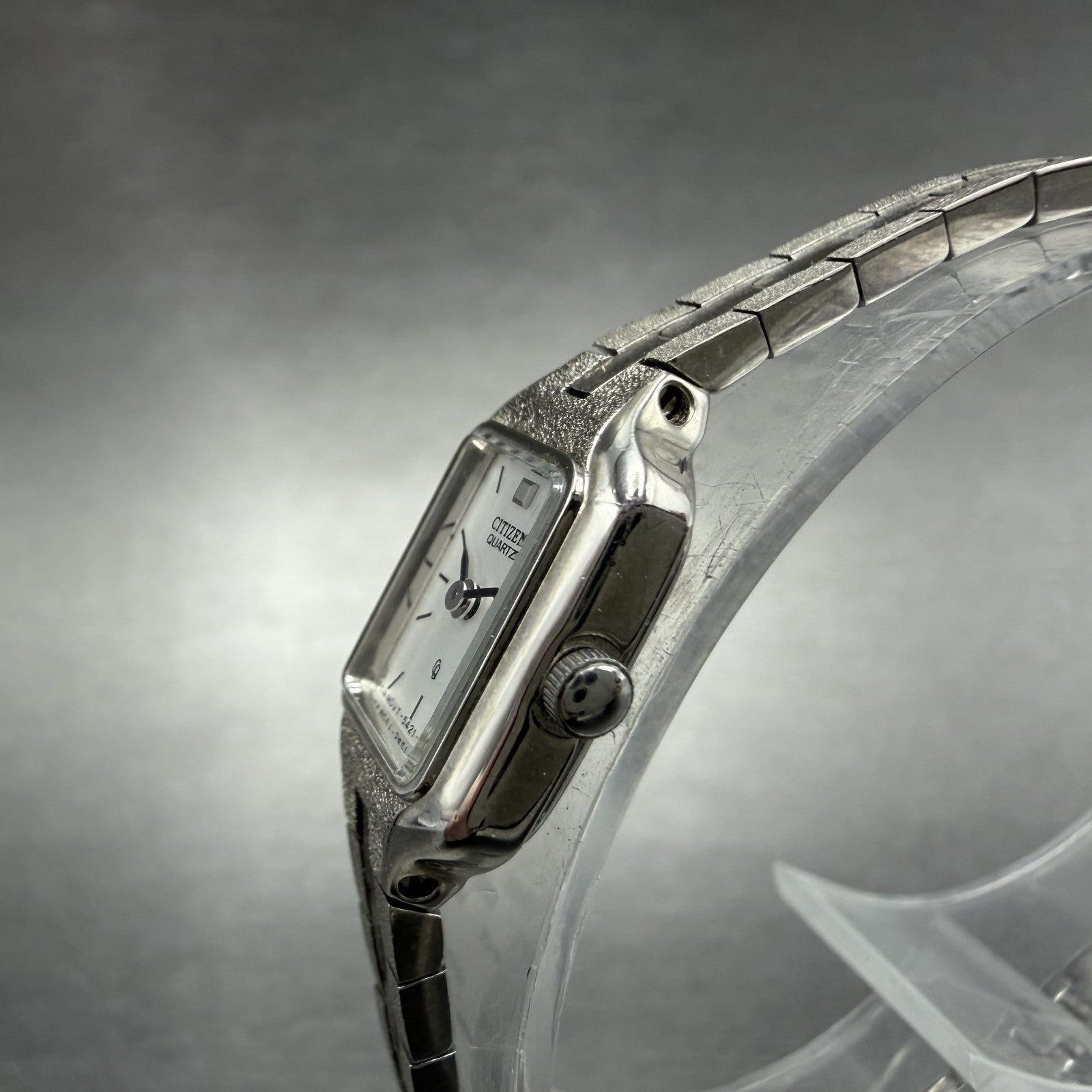 Citizen CQ Watch Women 13mm Silver Dial Silver Tone Rectangle New Battery ABCnjh2