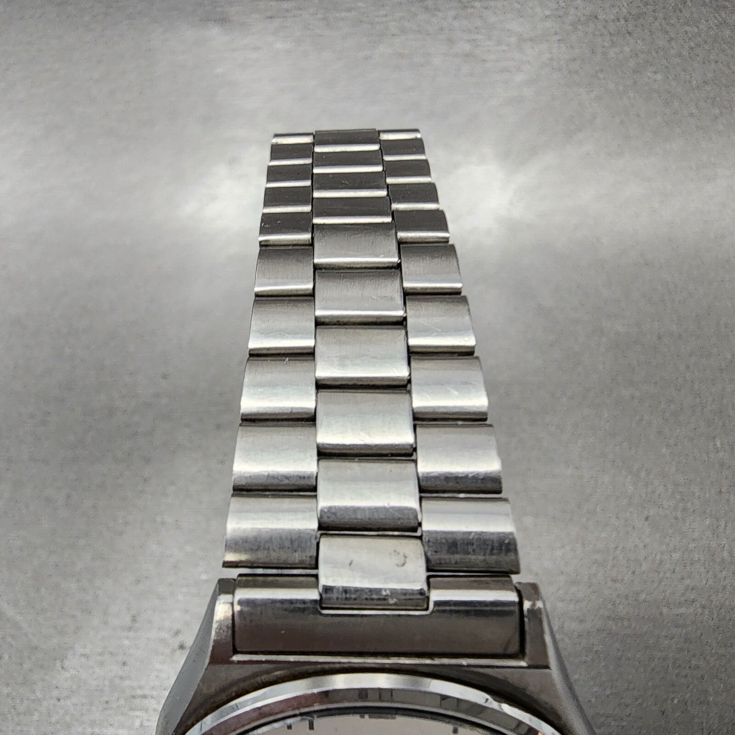 VTG Seiko Chronos Watch Men 33mm White Dial Silver Tone Daydate Round New Batt4