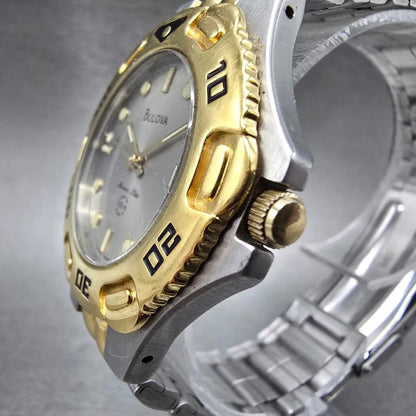 Bulova Marine Star Dive Watch Men 36mm Gray Dial Two Tone Date 90B57 PARTS3