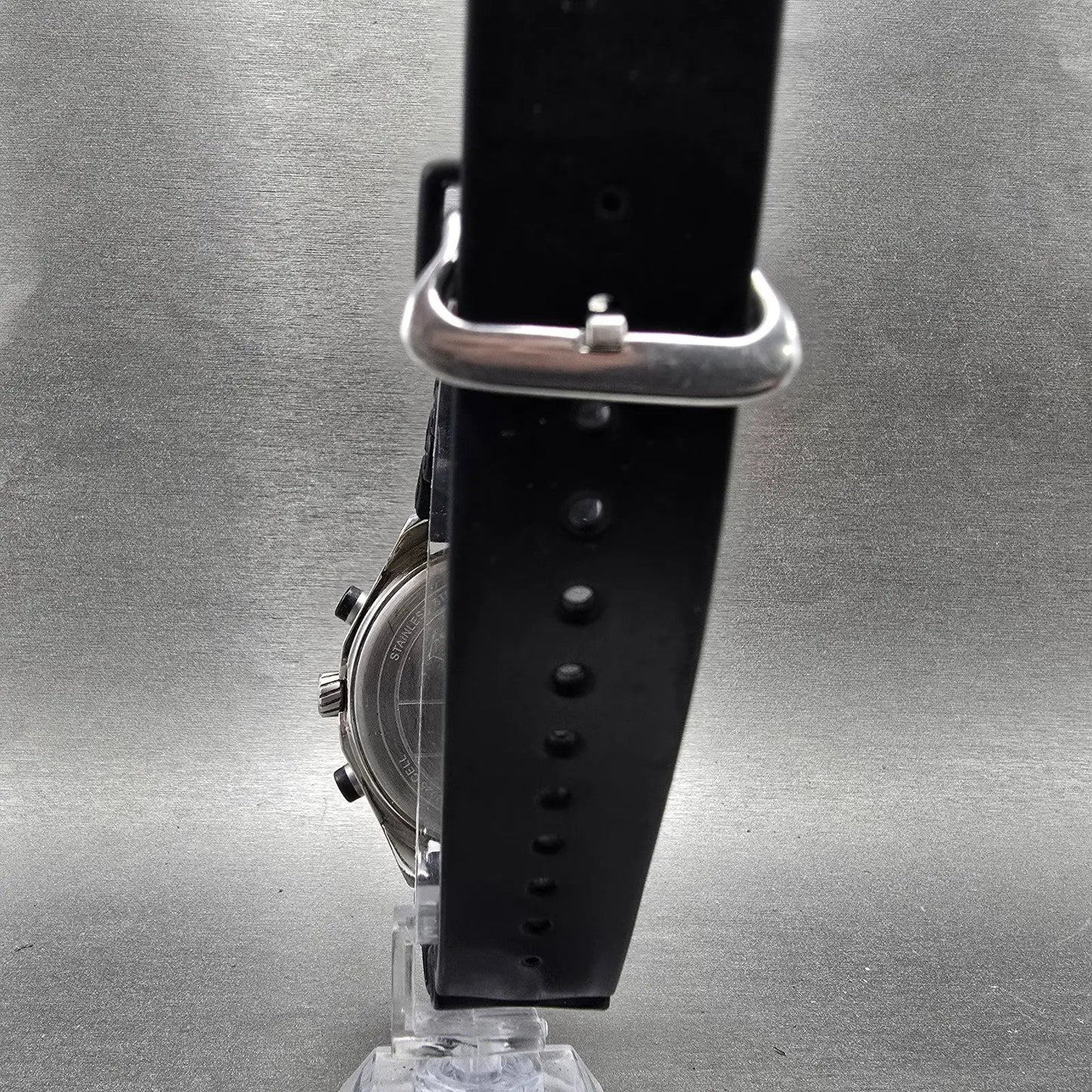 Timex Intelligent Quartz  Watch Men 50mm Black Dial Silver Date New Battery7