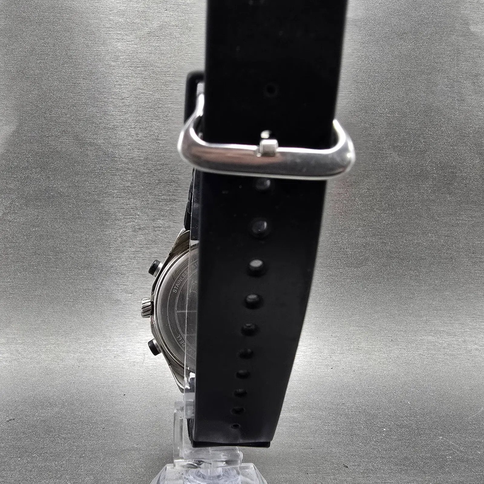 Timex Intelligent Quartz  Watch Men 50mm Black Dial Silver Date New Battery7