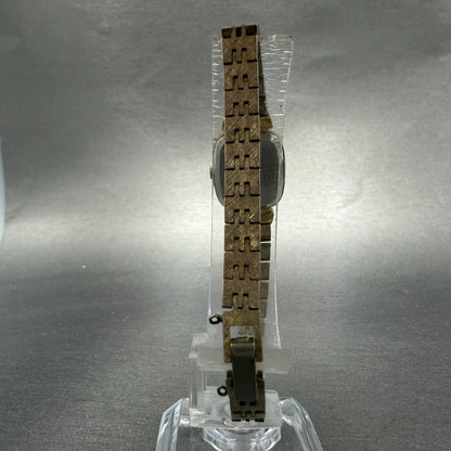 Seiko Tank Watch Women 16mm Champagne Dial Gold Tone 1400-7619 New Battery7