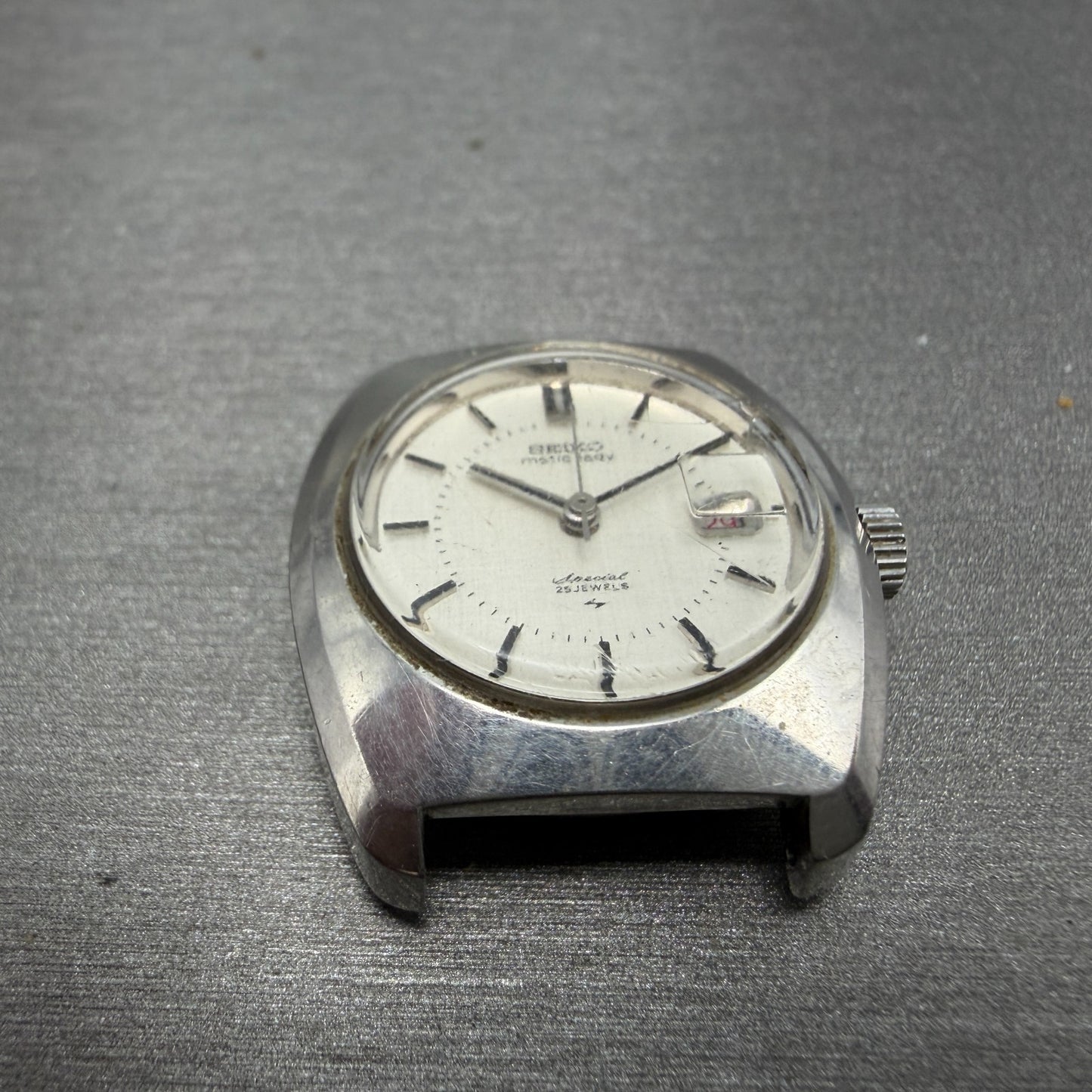 Seiko Matic Lady Special Watch Women 25mm Silver Dial Steel Date 2565-0010 PARTS3