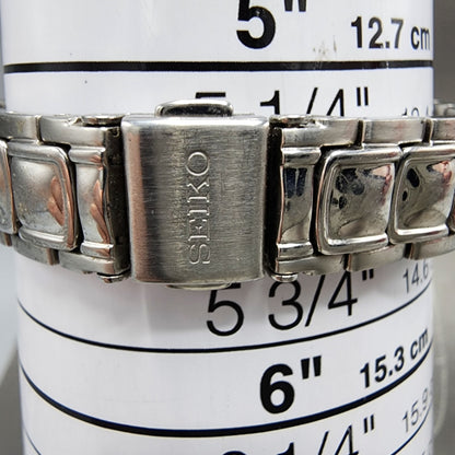 Seiko Solar Watch Women 31mm MOP Dial Silver Dial Date Round V1370ca0 Runs10