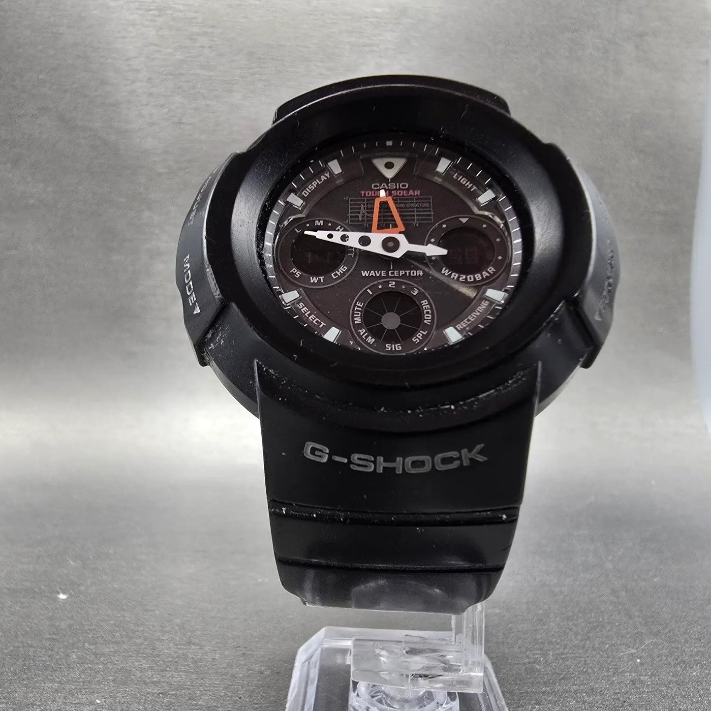Casio G-Shock AWG-500J Watch Men 48mm Black Dial Black Alarm Chronograph Solar5