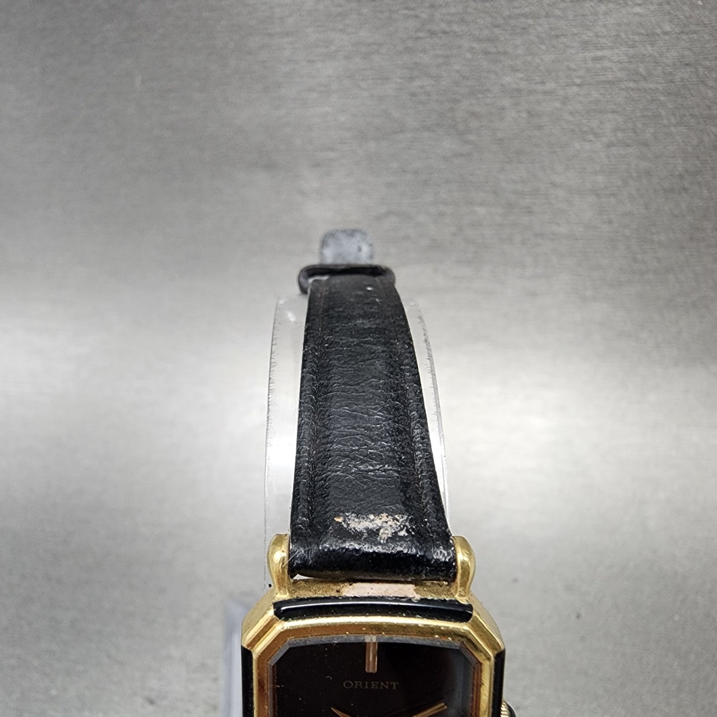 Orient Tank Watch Women 20mm Black Dial Gold Tone Rectangle A0549940 New Battery4