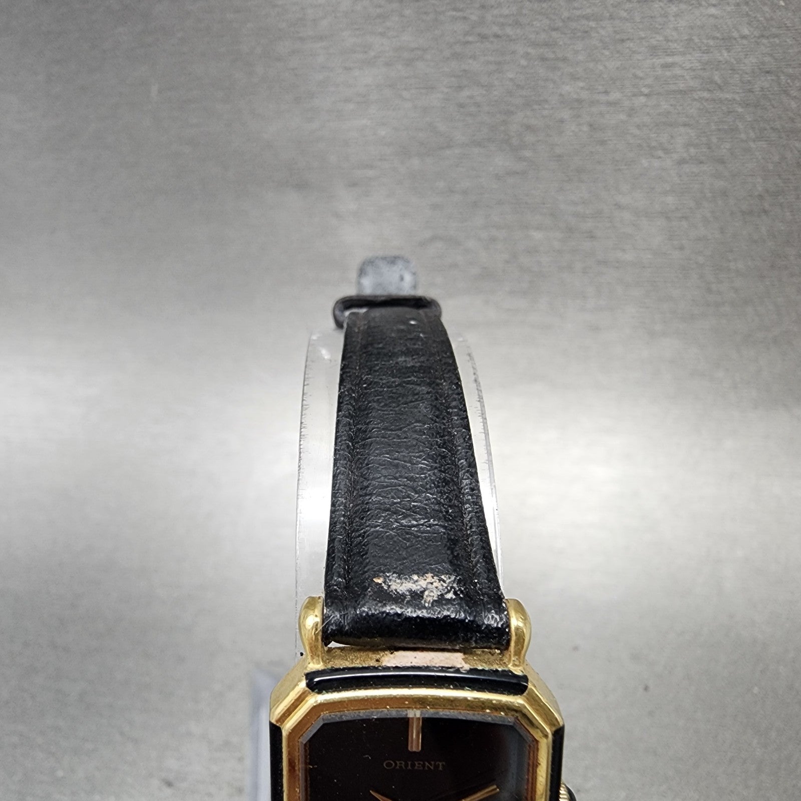 Orient Tank Watch Women 20mm Black Dial Gold Tone Rectangle A0549940 New Battery4