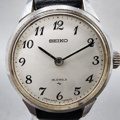 Seiko Watch Women 21mm Silver Dial Silver Tone Round 22200020 Manual Runs1